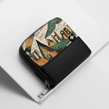 Black ZipPop Wallet Rustic Script - 1