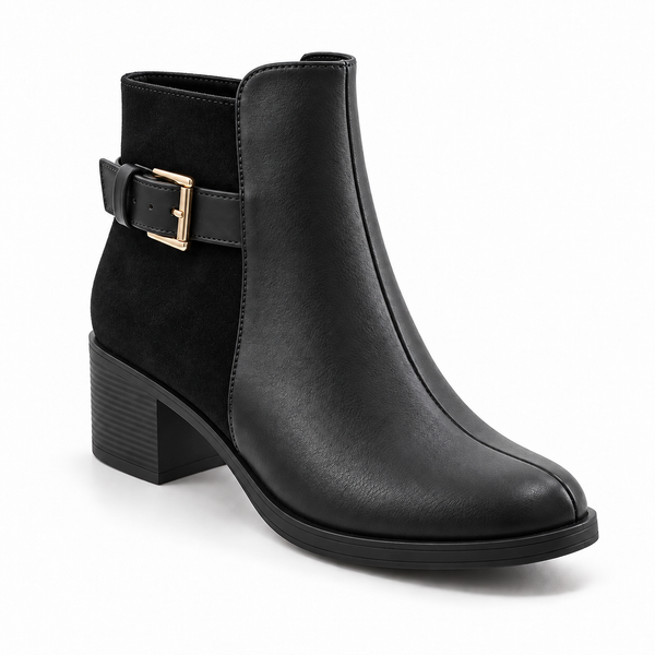 Black Buckle Ankle Boots – Walk the Talk | ECADRA