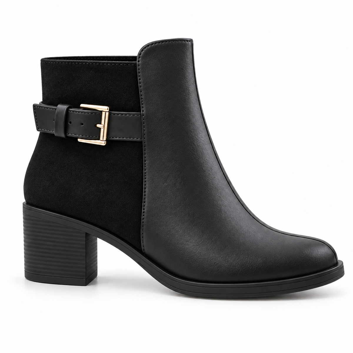 Black Buckle Ankle Boots – Walk the Talk - 2 | ECADRA