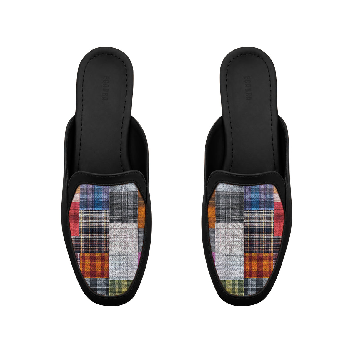 Black Glide Mules – Patchwork