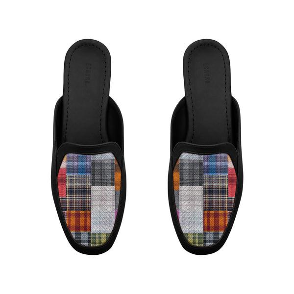Black Glide Mules – Patchwork