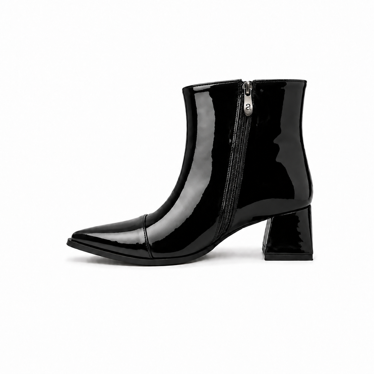 Black Gloss Muse Ankle Boots - Patent Leather - 3 | ECADRA