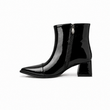 Black Gloss Muse Ankle Boots - Patent Leather - 3 | ECADRA