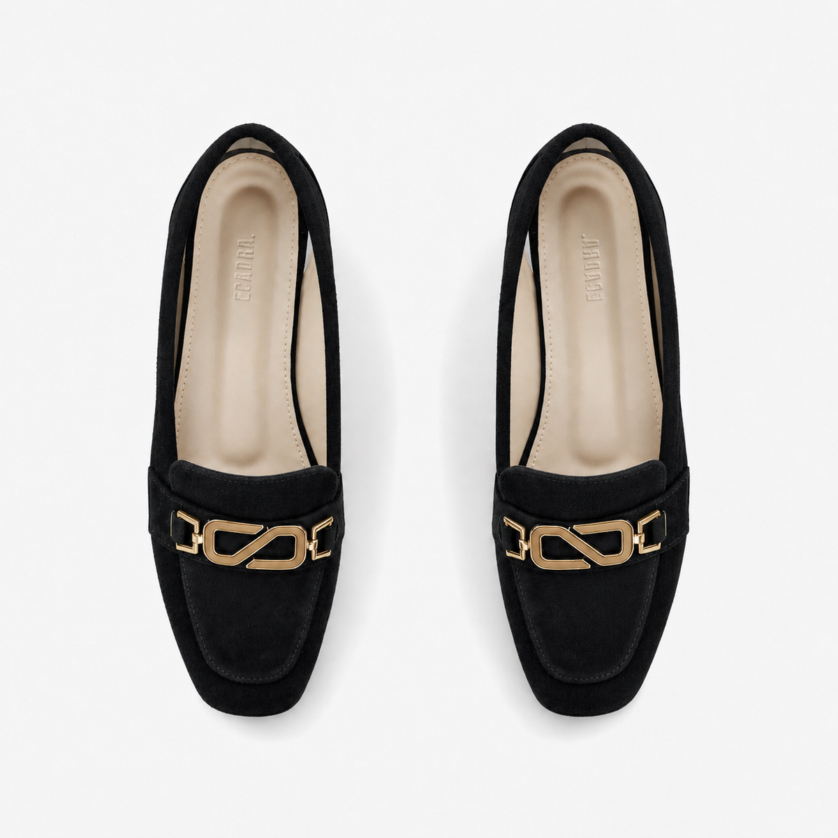 Black Matte Chain Loafers | ECADRA