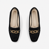 Black Matte Chain Loafers | ECADRA