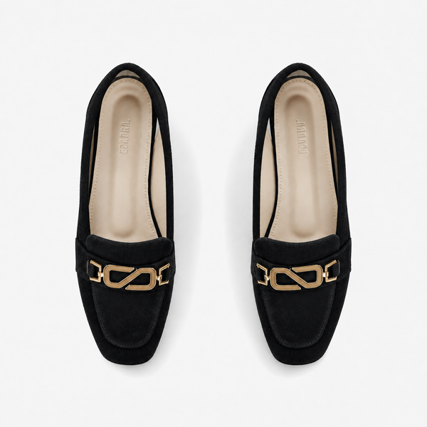 Black Matte Chain Loafers | ECADRA