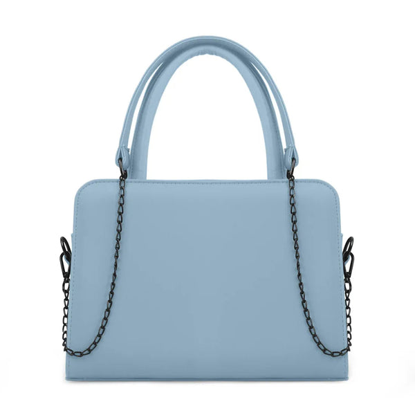 Blue Chic Chain Accent Handbag