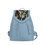 Blue City Serenade Backpack Abstract Avian Mosaic Back - CANVAEGYPT