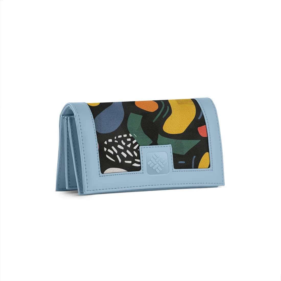 Blue Sleek Elegance Fold Wallet Featuring Bold Geometric Pops - 1