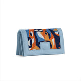 Blue Sleek Elegance Fold Wallet in Bold Geometric Waves - 1