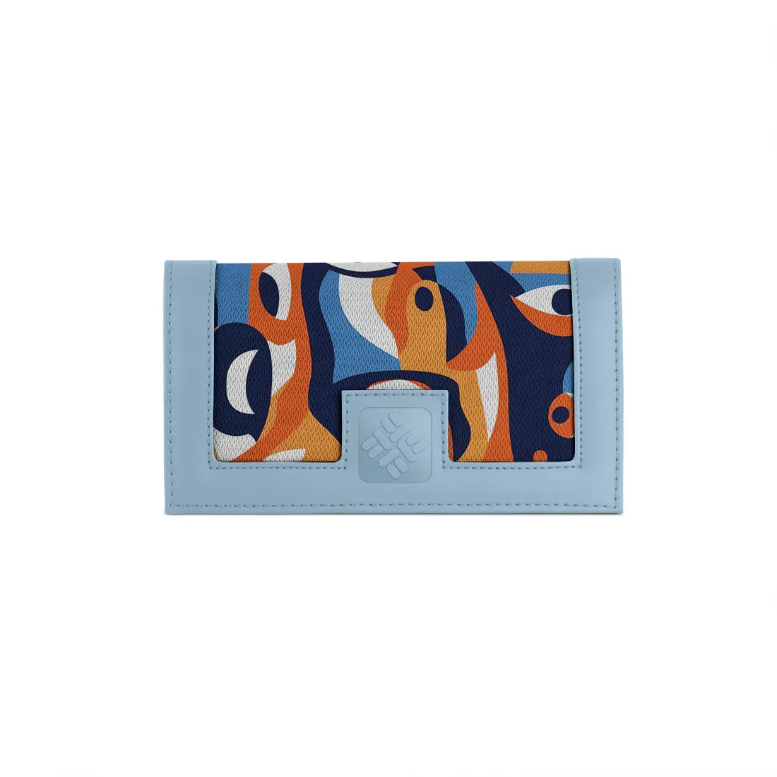 Blue Sleek Elegance Fold Wallet in Bold Geometric Waves - 2