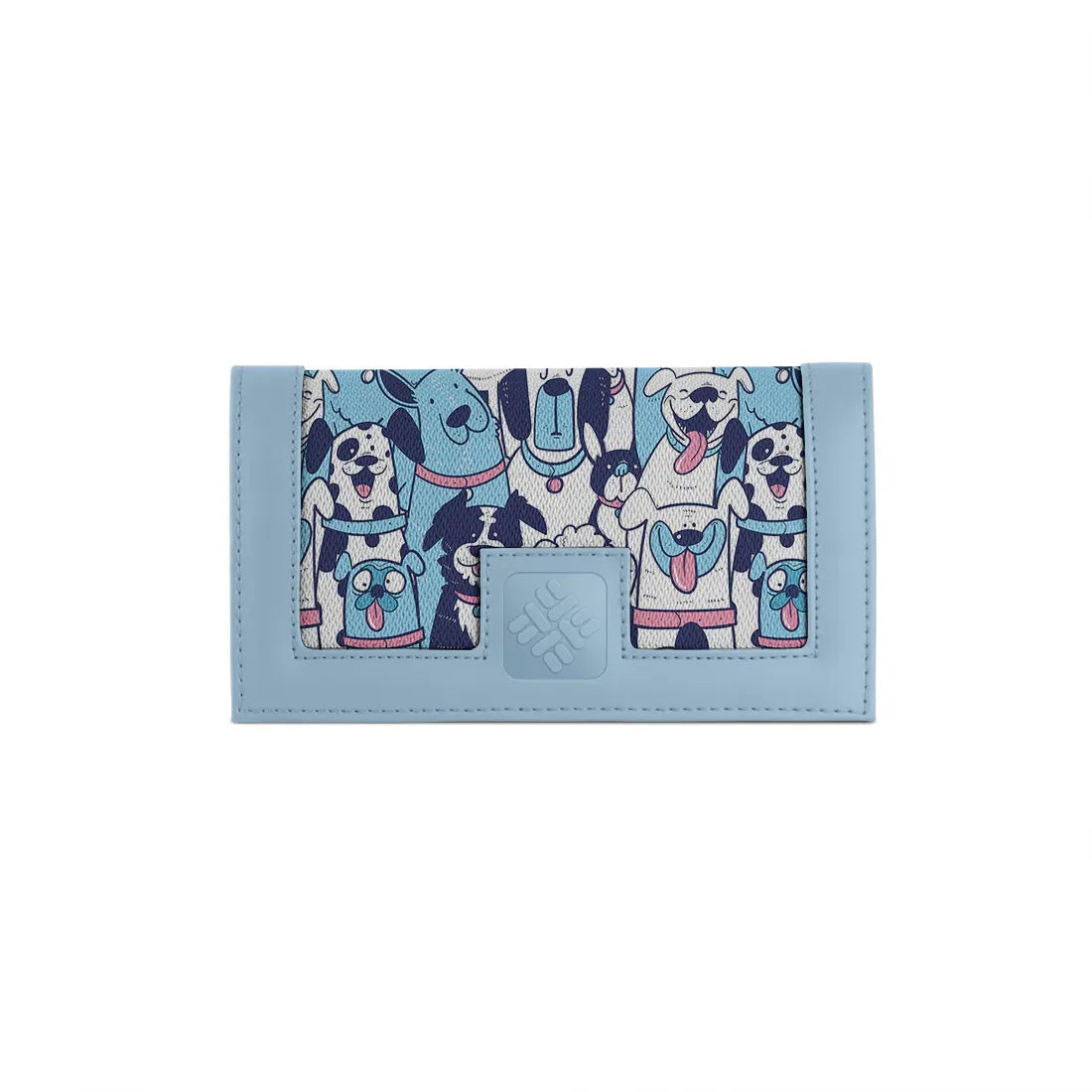 Blue Sleek Elegance Fold Wallet in Playful Puppy Pop Art - 2