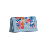 Blue Sleek Elegance Fold Wallet in Vibrant Watercolor Palm Leaves - 1