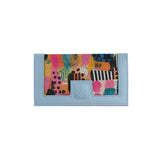 Blue Sleek Elegance Fold Wallet in Whimsical Patchwork Delight - 2