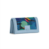 Blue Sleek Elegance Fold Wallet with Abstract Cosmic Flow - 1