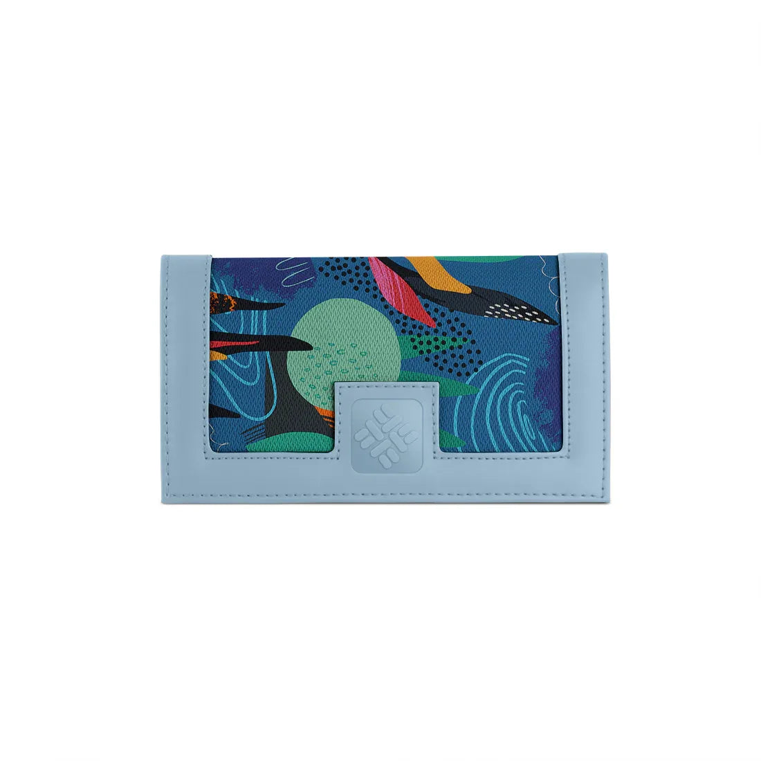 Blue Sleek Elegance Fold Wallet with Abstract Cosmic Flow - 2