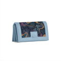 Blue Sleek Elegance Fold Wallet  with Ethereal Watercolor Waves