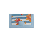 Blue Sleek Elegance Fold Wallet with Striped Floral Delight - 2