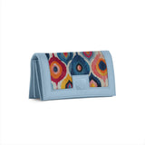 Blue Sleek Elegance Fold Wallet with Vibrant Abstract Ikat Pattern - 1