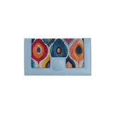 Blue Sleek Elegance Fold Wallet with Vibrant Abstract Ikat Pattern - 2