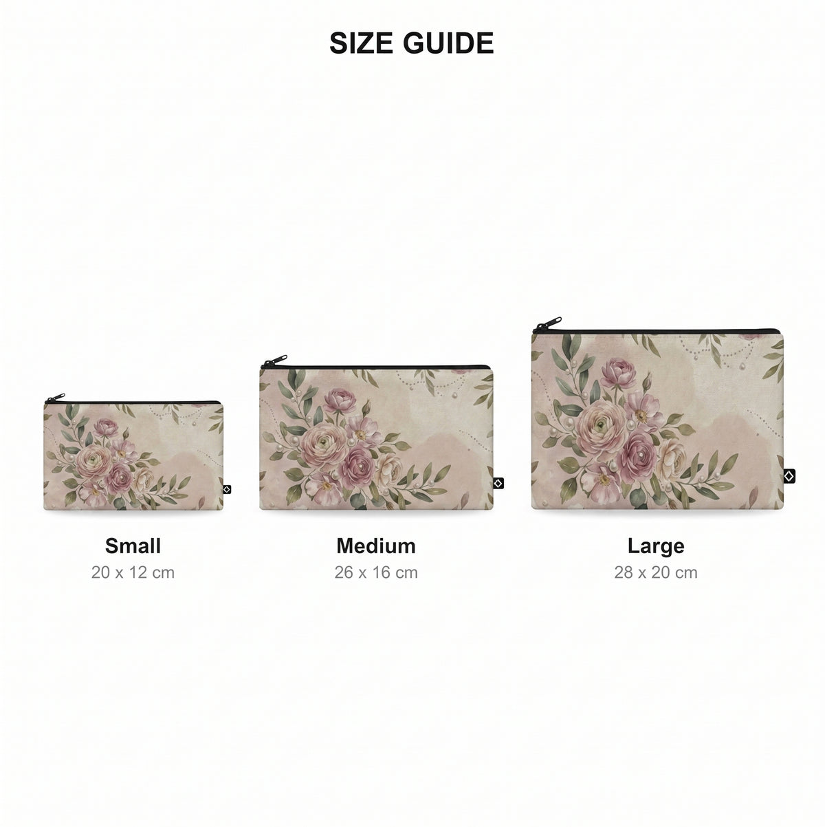 Pouch – Blush Watercolor Rose and Pearls