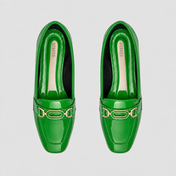 Bright Green Chain Loafers – Step Into Your Power | ECADRA
