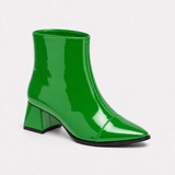 Bright Green Gloss Muse Ankle Boots - Patent Leather | ECADRA