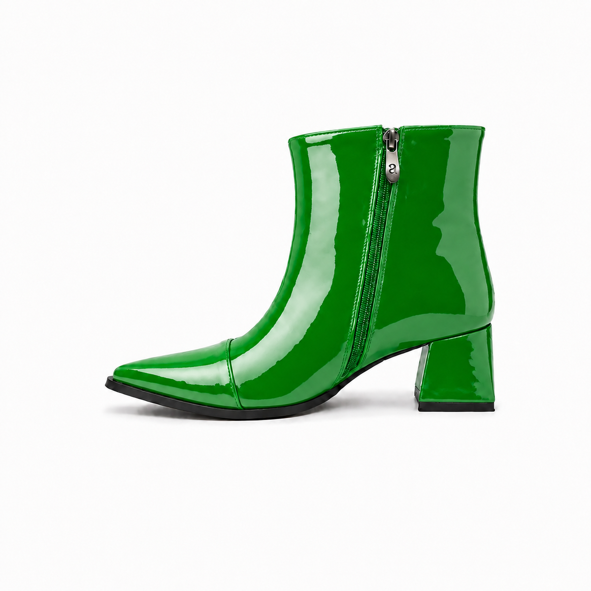 Bright Green Gloss Muse Ankle Boots - Patent Leather - 3 | ECADRA