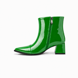 Bright Green Gloss Muse Ankle Boots - Patent Leather - 3 | ECADRA