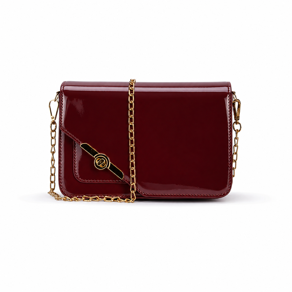 Burgundy Chain Crossbody Bag – Twist & Go Chain Crossbody Bag – Twist & Go | ECADRA