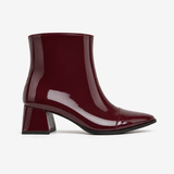 Burgundy Gloss Muse Ankle Boots - Patent Leather - 2 | ECADRA