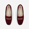 Burgundy Matte Chain Loafers