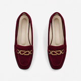 Burgundy Matte Chain Loafers | ECADRA