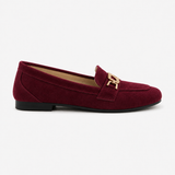 Burgundy Matte Chain Loafers - 2 | ECADRA