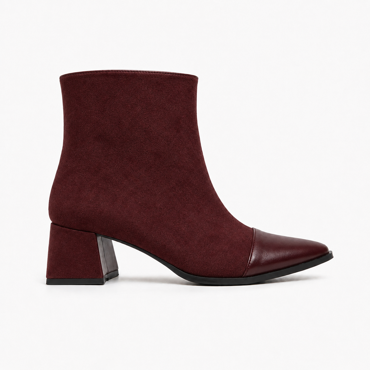 Burgundy Signature Ankle Boots - 2 | ECADRA