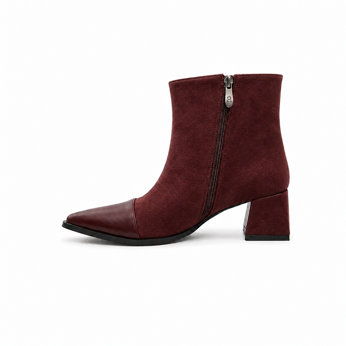 Burgundy Signature Ankle Boots - 3 | ECADRA