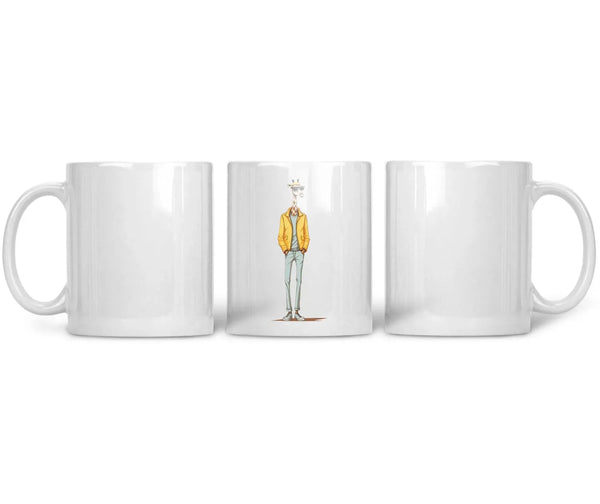 CERAMIC MUG Dapper Deer in Yellow - CANVAEGYPT