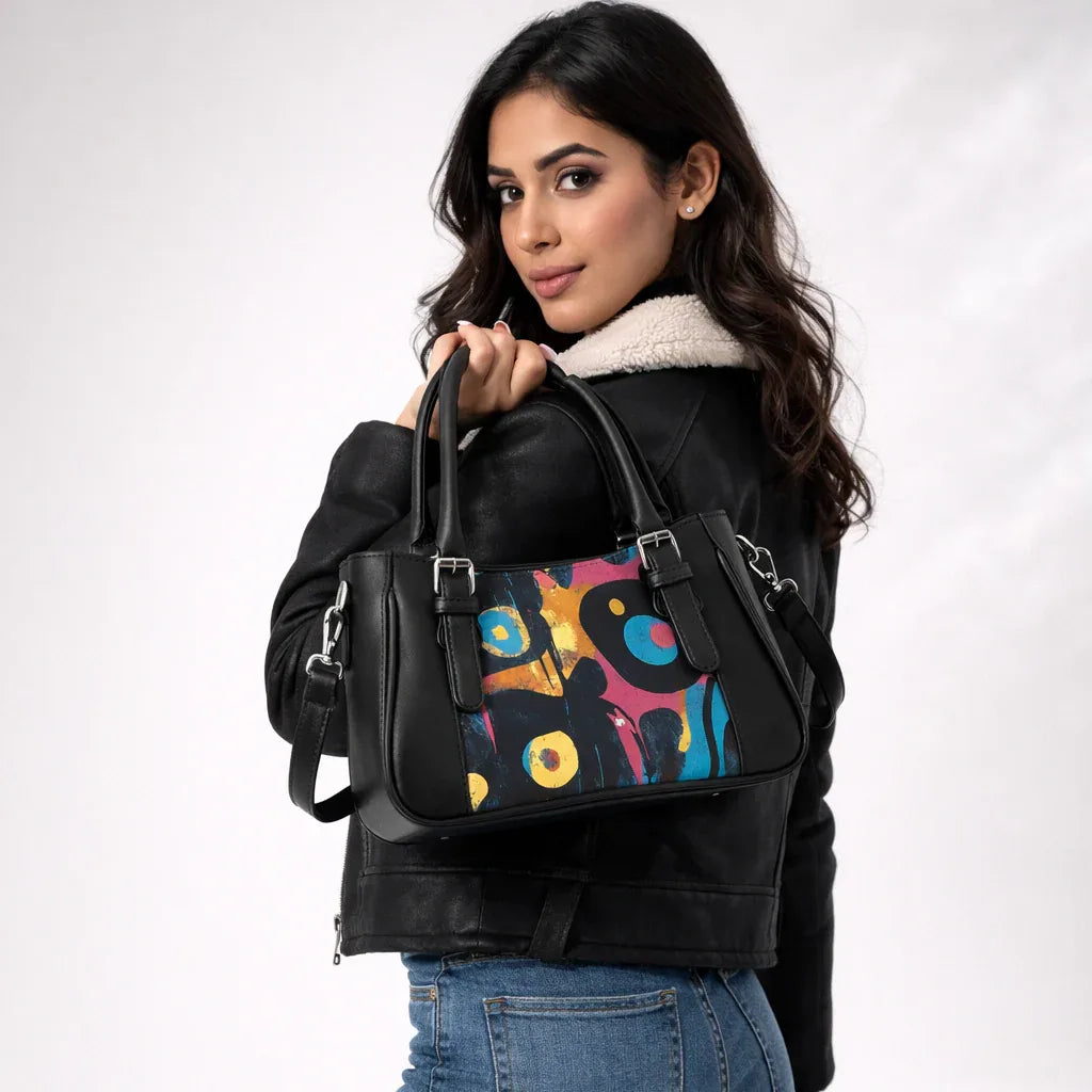Black  Curve Satchel – Sleek, Stylish, Everyday