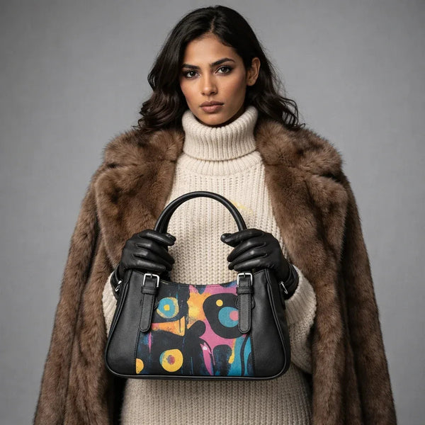 Black  Curve Satchel – Sleek, Stylish, Everyday