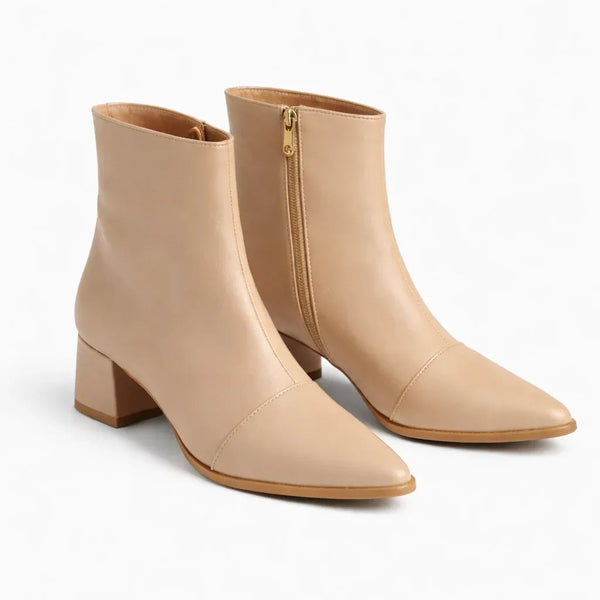 Beige Urban Muse Ankle Boots – Bold Steps, Effortless Style - - tryon