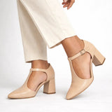Beige T-Strap Heels – Elegance That Works