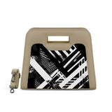 Beige Chic Peek Handbag Abstract Design - 1