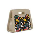 Beige Chic Peek Handbag Colorful Abstract - 2