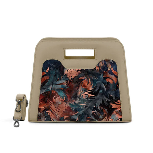 Beige Chic Peek Handbag Watercolor Art - 1
