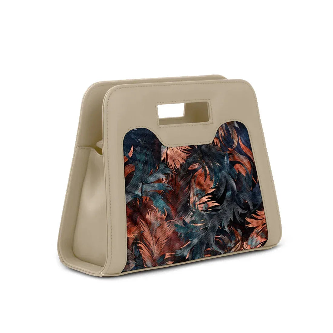 Beige Chic Peek Handbag Watercolor Art - 2