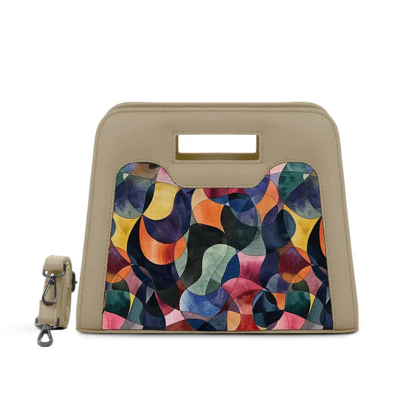 Beige Chic Peek Handbag Watercolor Wavy - 1