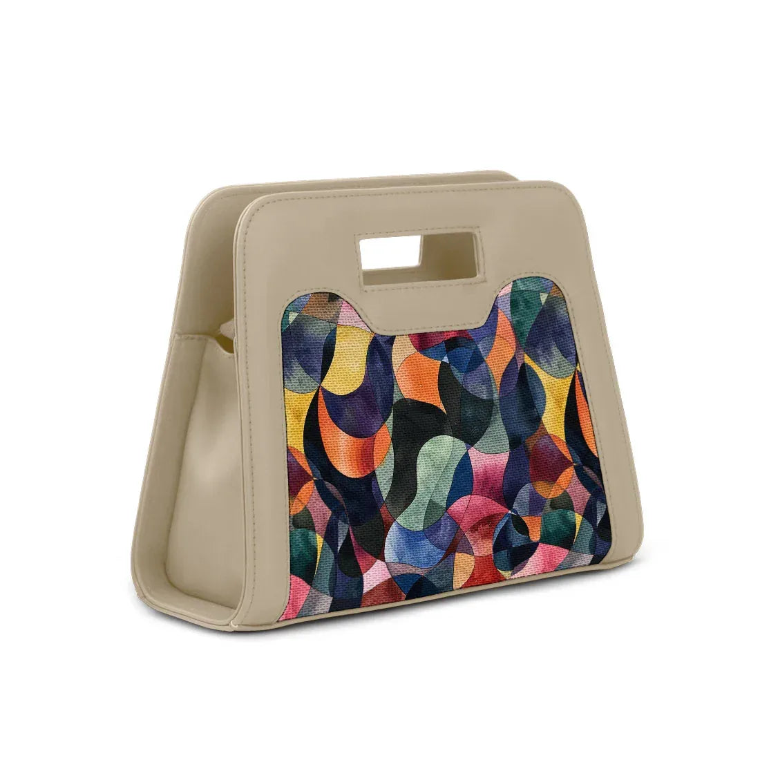 Beige Chic Peek Handbag Watercolor Wavy - 2