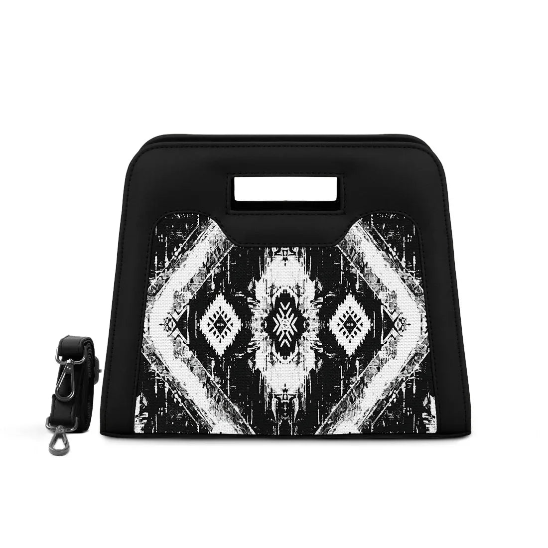 Black Chic Peek Handbag Ethnic Ikat - 1
