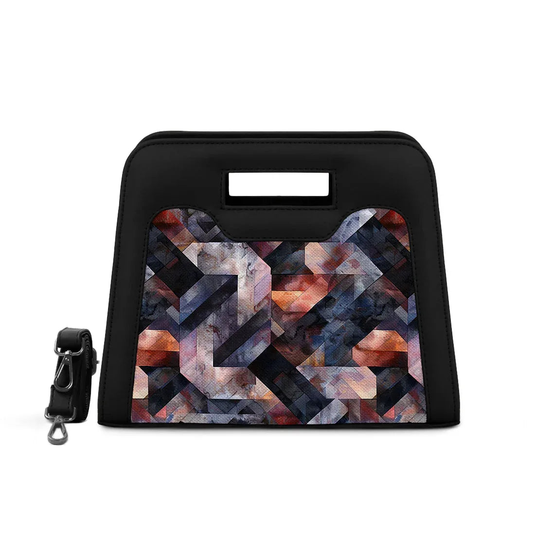 Black Chic Peek Handbag Rectangles - 1