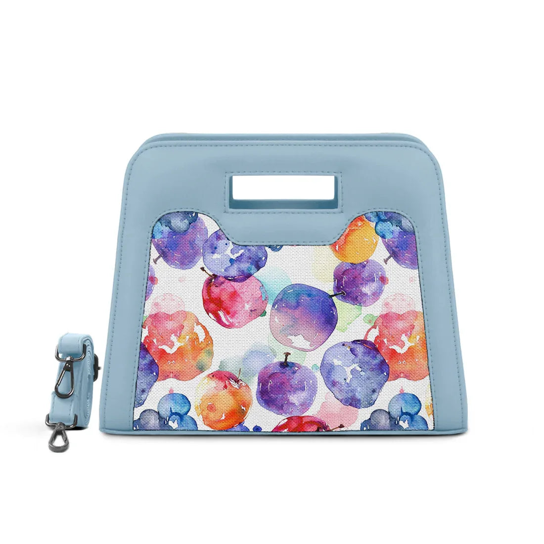 Blue Chic Peek Handbag Watercolor Apples - 1